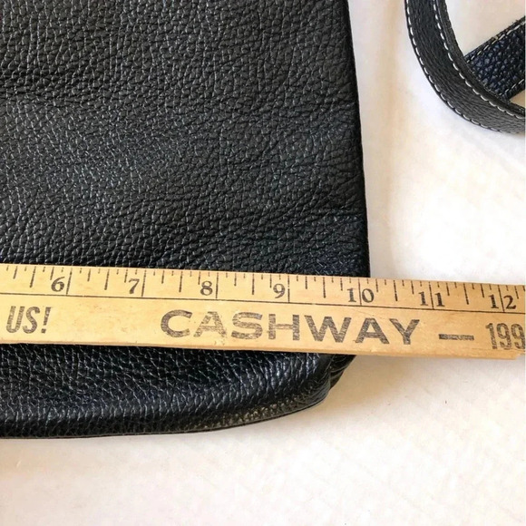 Vera Pelle Black Pebbled Leather  Crossbody - Picture 14 of 15